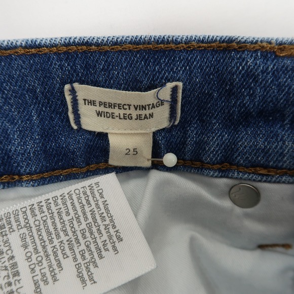 Madewell Perfect Vintage Wide-Leg Jeans Womens 25 Blue High Rise Crop Stretch - Picture 8 of 12